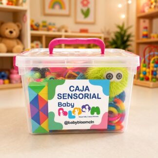 Caja Sensorial Baby Bloom cerrada, kit de juguetes antiestrés y fidgets con asa